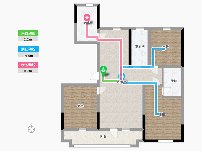 山东省-临沂市-青啤龍悦湾-101.70-户型库-动静线