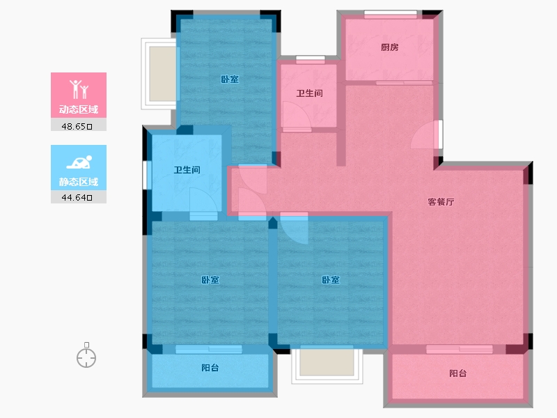 湖北省-武汉市-保合太和东合院-81.90-户型库-动静分区