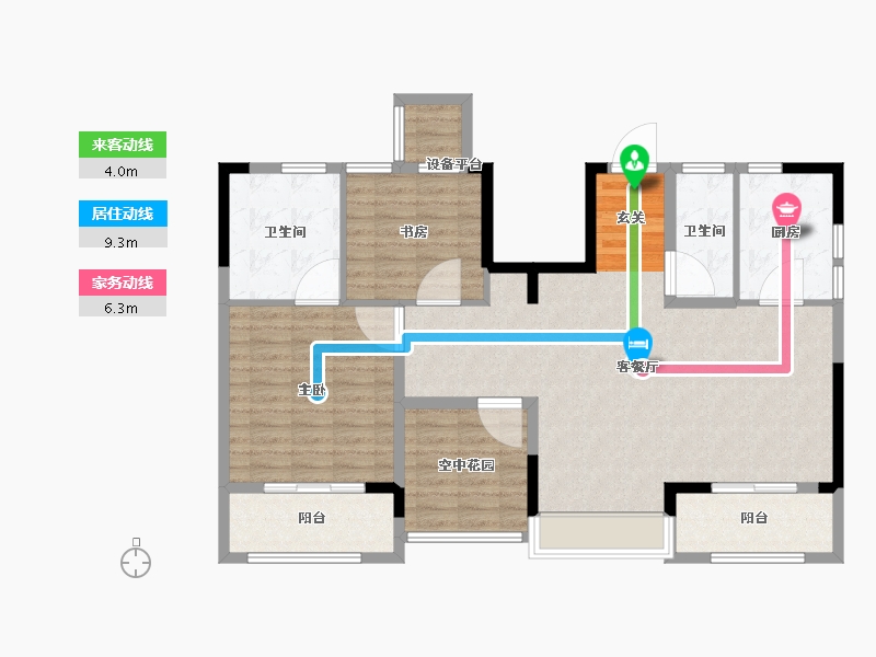 江苏省-常州市-融创滨湖御园-108.00-户型库-动静线