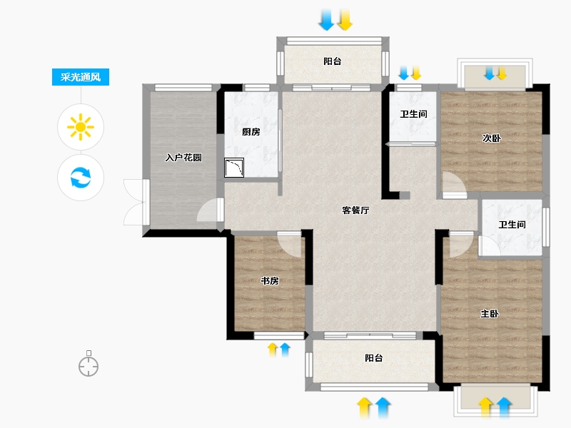 湖南省-湘潭市-太阳城-102.18-户型库-采光通风