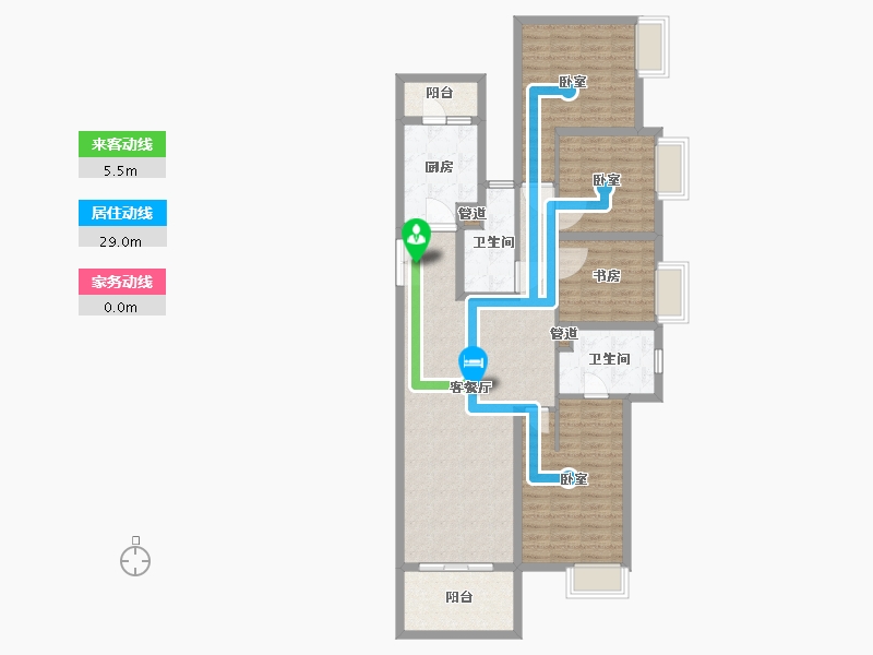 湖北省-武汉市-梦想特区宏图里-118.00-户型库-动静线