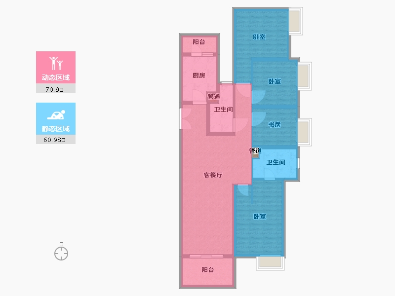 湖北省-武汉市-梦想特区宏图里-118.00-户型库-动静分区