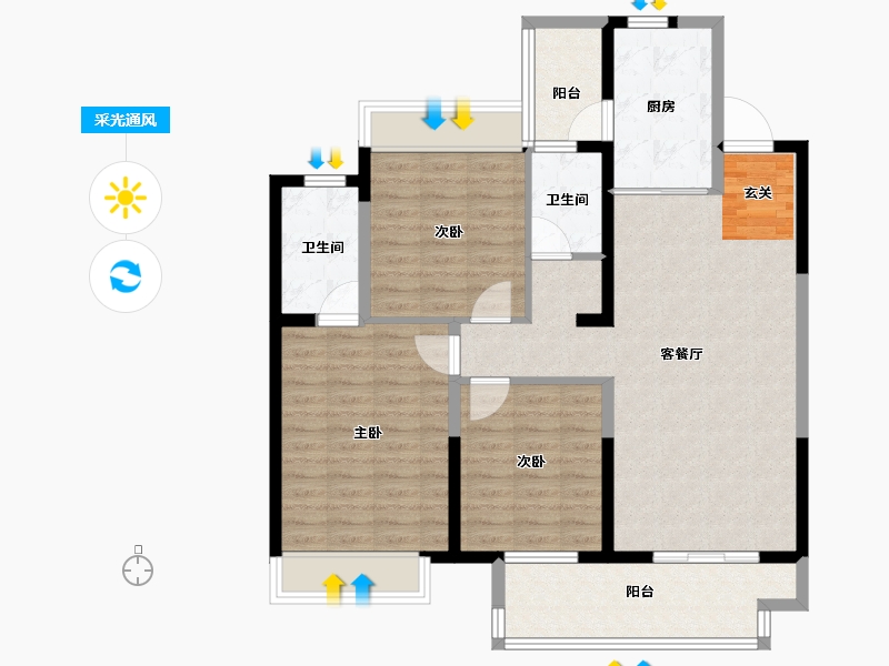 江苏省-常州市-中企·檀悦名居-99.99-户型库-采光通风