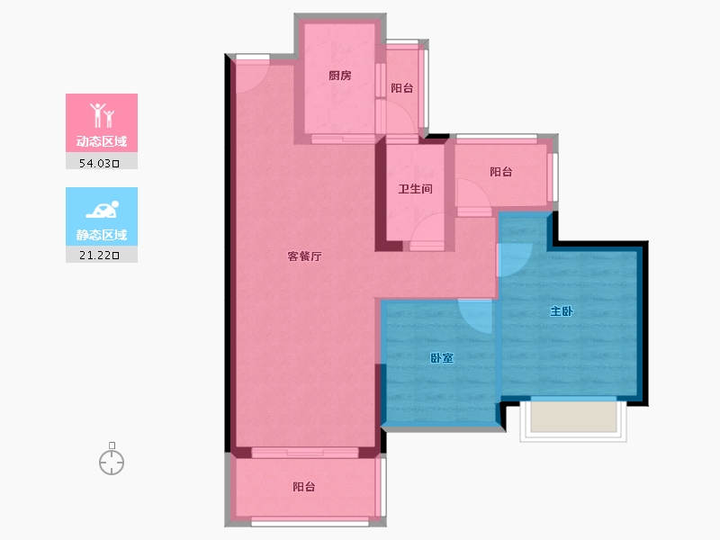 广东省-惠州市-惠阳雅居乐花园-66.25-户型库-动静分区