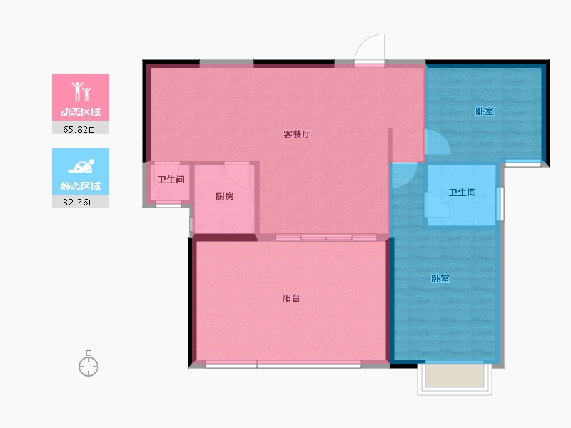 广东省-汕头市-海湾一城-89.87-户型库-动静分区