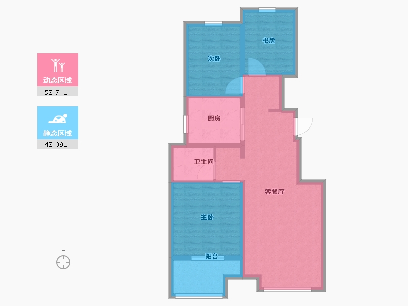 山东省-临沂市-鲁商万科新都会-87.01-户型库-动静分区