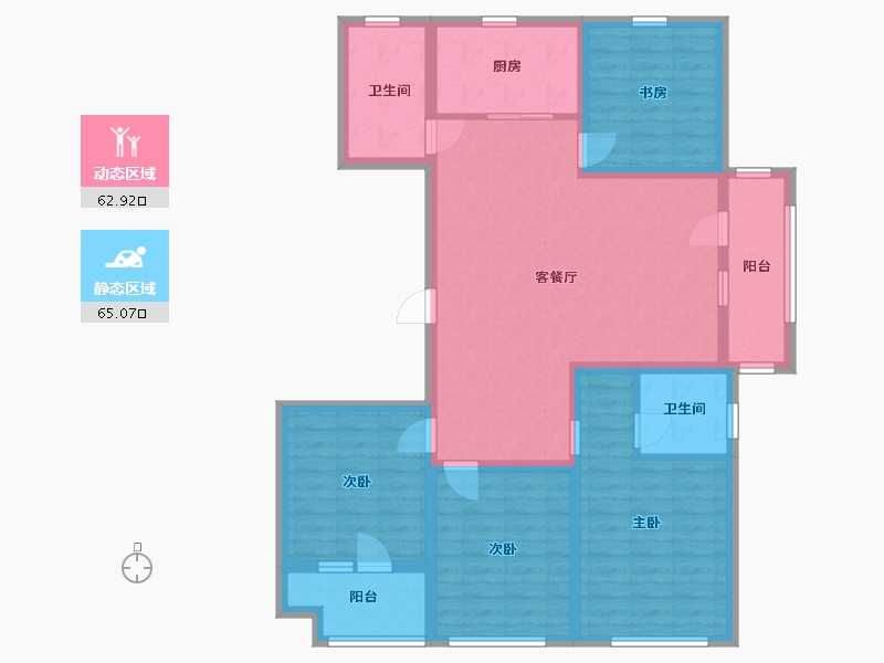 山东省-临沂市-青啤龍悦湾-114.00-户型库-动静分区