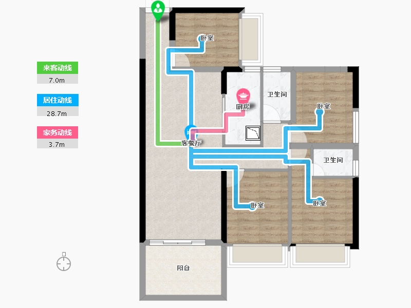 广东省-湛江市-凯旋世家-84.85-户型库-动静线