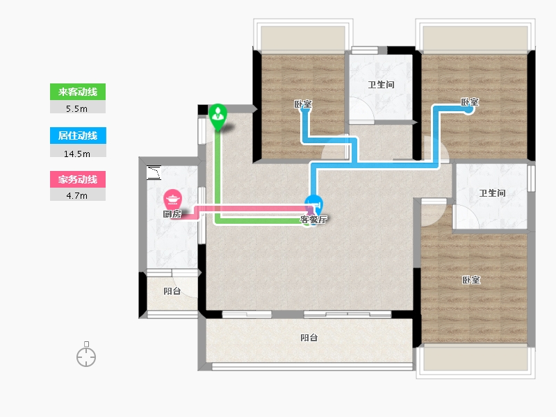 广东省-广州市-海伦湾-90.74-户型库-动静线