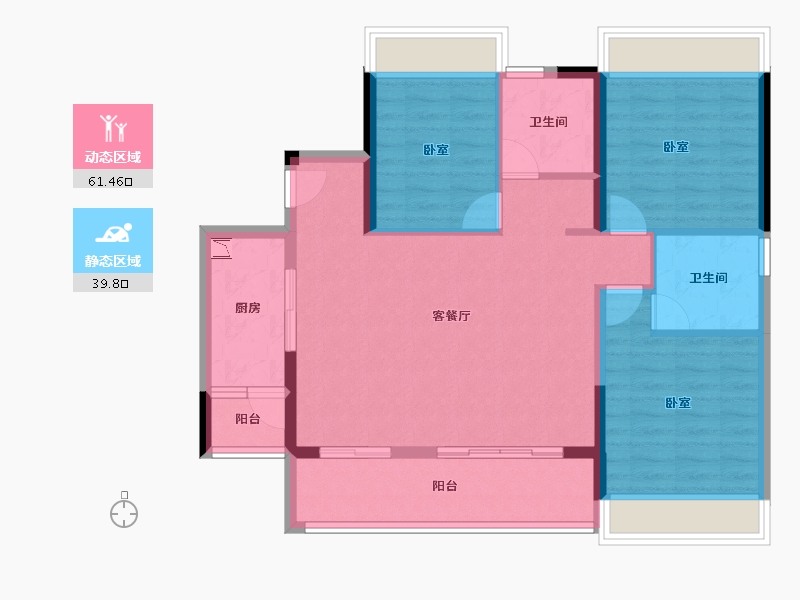 广东省-广州市-海伦湾-90.74-户型库-动静分区