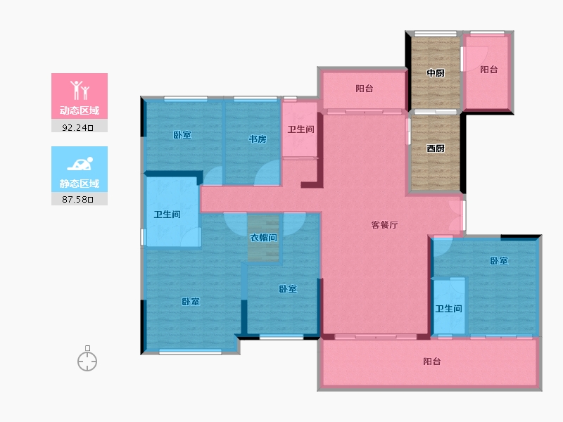 广东省-湛江市-遂溪碧桂园公园首府-178.03-户型库-动静分区