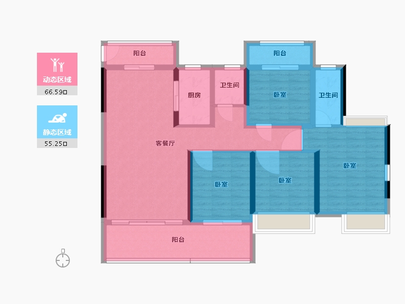 湖北省-黄石市-阳新·铜锣湾广场-108.82-户型库-动静分区