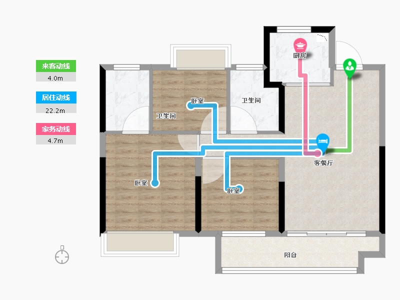 湖北省-襄阳市-中梁·天樾-86.00-户型库-动静线