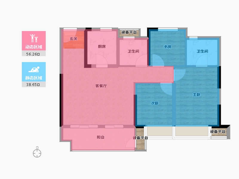 江苏省-常州市-云禧-88.00-户型库-动静分区