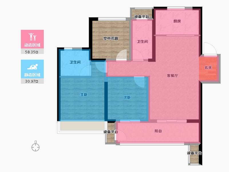 江苏省-常州市-融创滨湖御园-92.00-户型库-动静分区