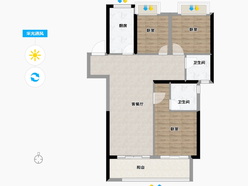 湖北省-孝感市-湖北交投颐和华府-94.00-户型库-采光通风