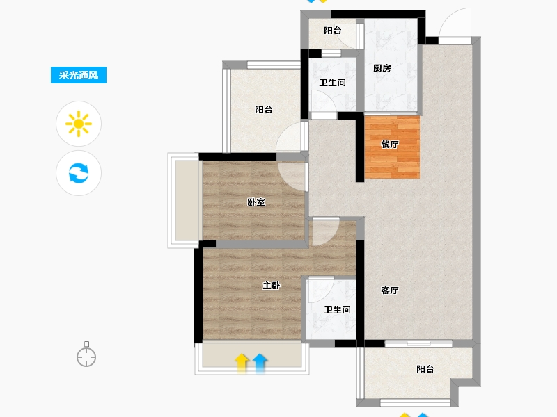 广东省-惠州市-金科颐景园-74.18-户型库-采光通风