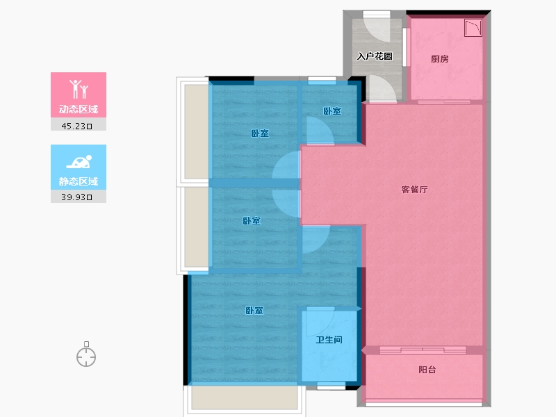 广东省-广州市-万科桃源里-80.00-户型库-动静分区