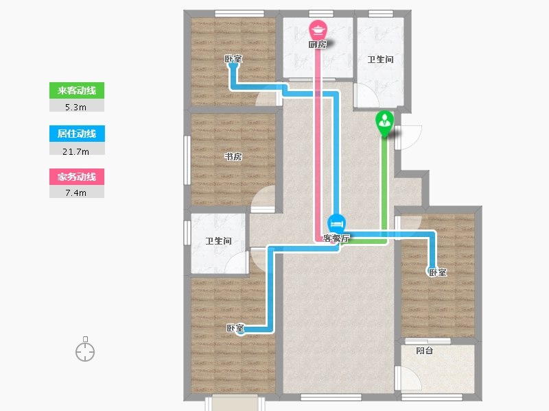 山东省-潍坊市-恒信书香门第-114.36-户型库-动静线