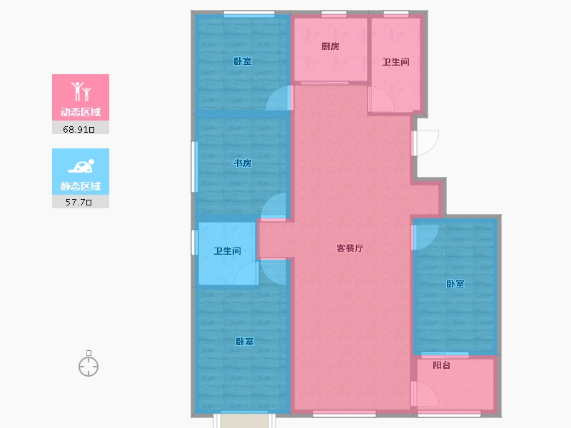 山东省-潍坊市-恒信书香门第-114.36-户型库-动静分区