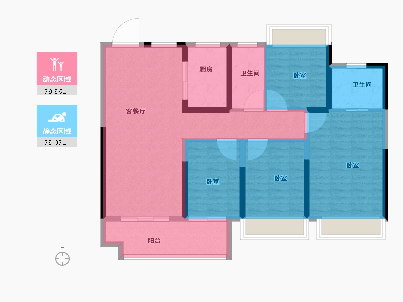 湖北省-襄阳市-中梁·天樾-101.01-户型库-动静分区