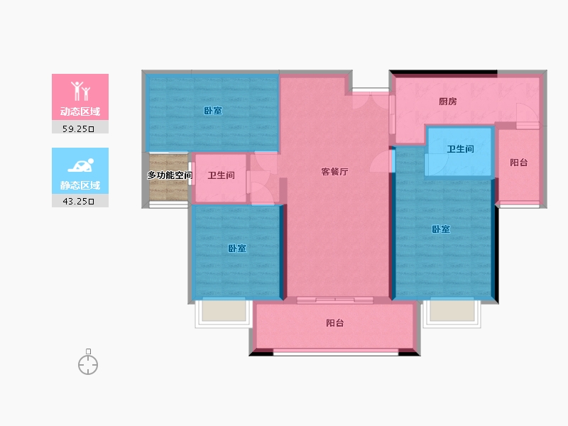 湖南省-岳阳市-友阿悦玺-94.30-户型库-动静分区