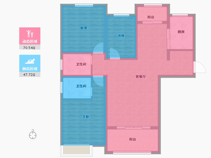 山东省-东营市-水岸华庭-105.96-户型库-动静分区