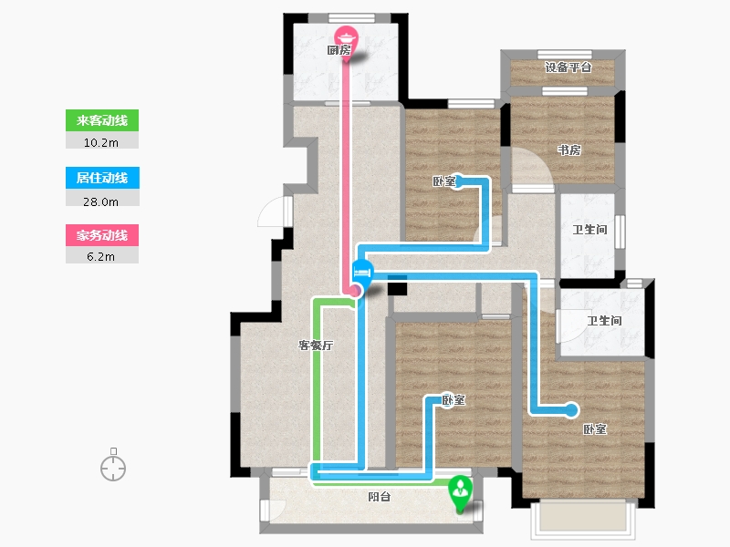 浙江省-绍兴市-东渡玺悦-102.00-户型库-动静线