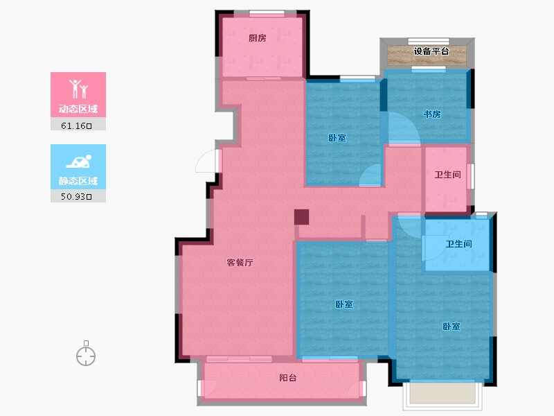 浙江省-绍兴市-东渡玺悦-102.00-户型库-动静分区