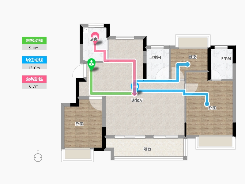 湖北省-襄阳市-中梁·天樾-91.01-户型库-动静线