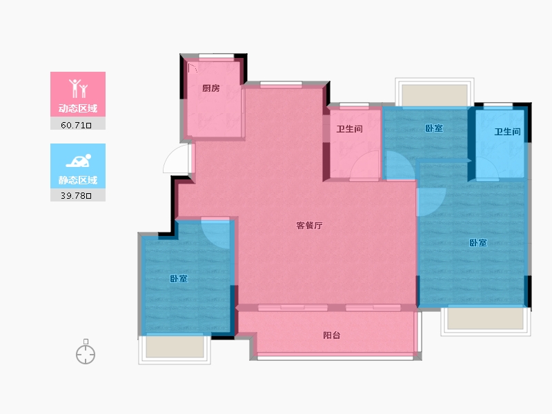 湖北省-襄阳市-中梁·天樾-91.01-户型库-动静分区