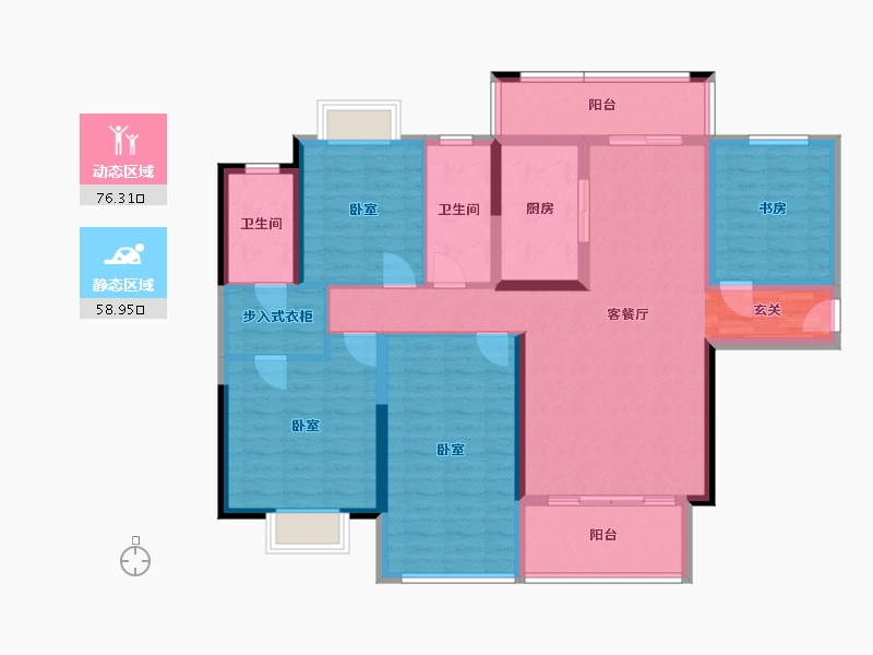 湖南省-岳阳市-友阿悦玺-120.62-户型库-动静分区