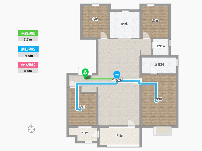 山东省-临沂市-鲁商万科新都会-132.00-户型库-动静线