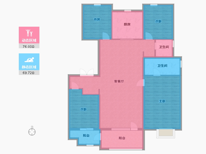 山东省-临沂市-鲁商万科新都会-132.00-户型库-动静分区