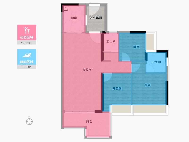 广东省-广州市-碧桂园状元府-75.64-户型库-动静分区