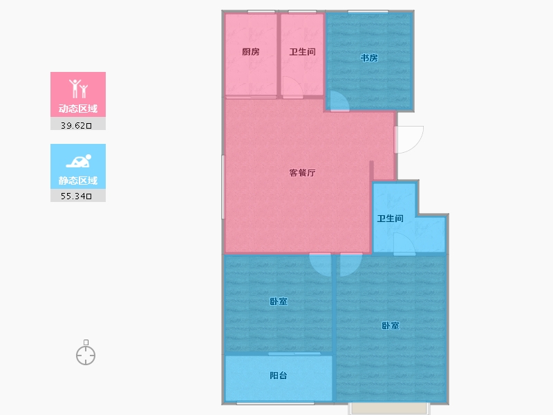 山东省-潍坊市-恒信书香门第-89.50-户型库-动静分区