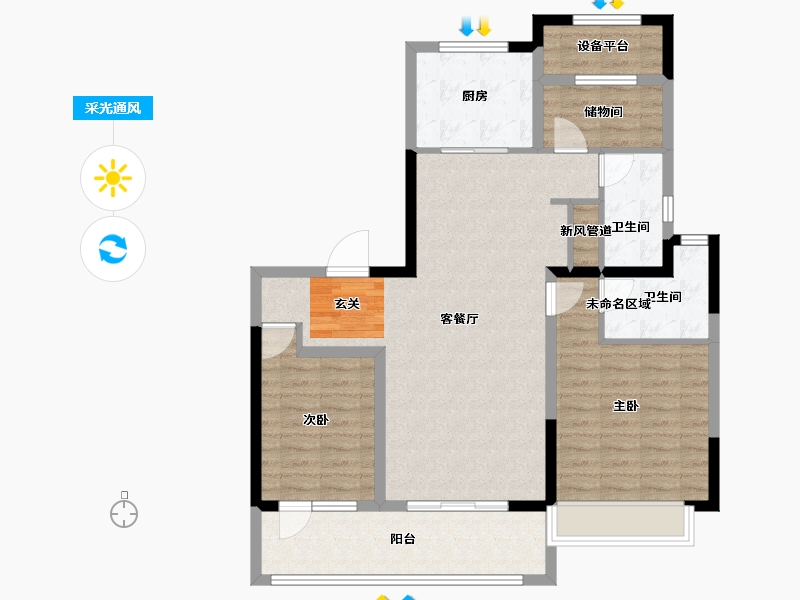 江苏省-常州市-中建朗诗熙华雅园-98.00-户型库-采光通风