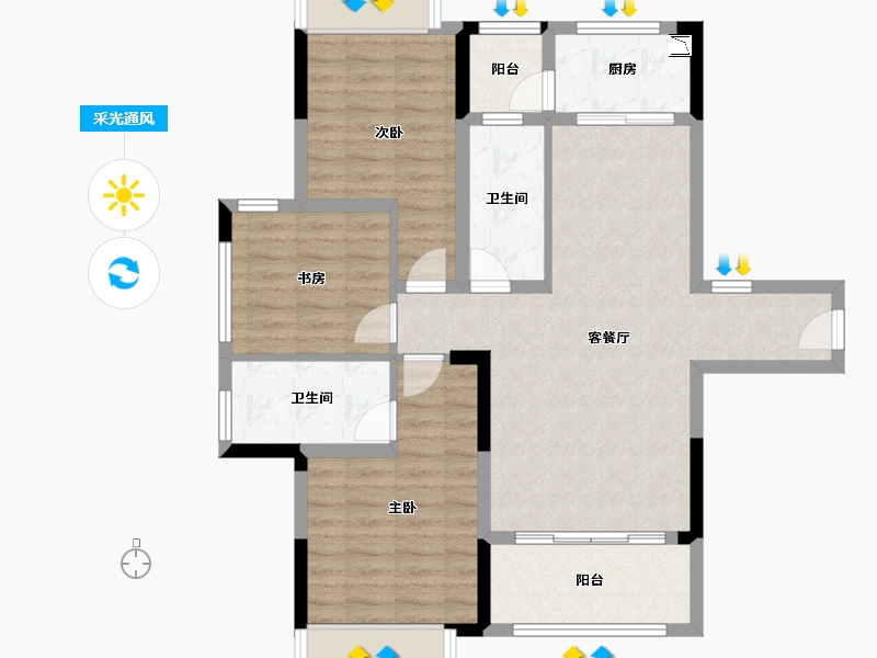 湖南省-株洲市-伟大·云龙国际-92.80-户型库-采光通风