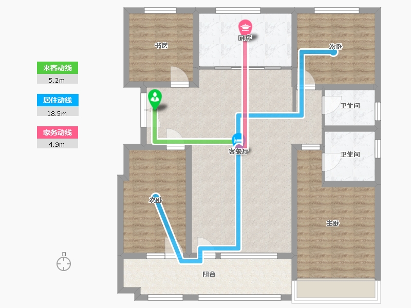 山东省-潍坊市-恒信浞河公馆-117.40-户型库-动静线