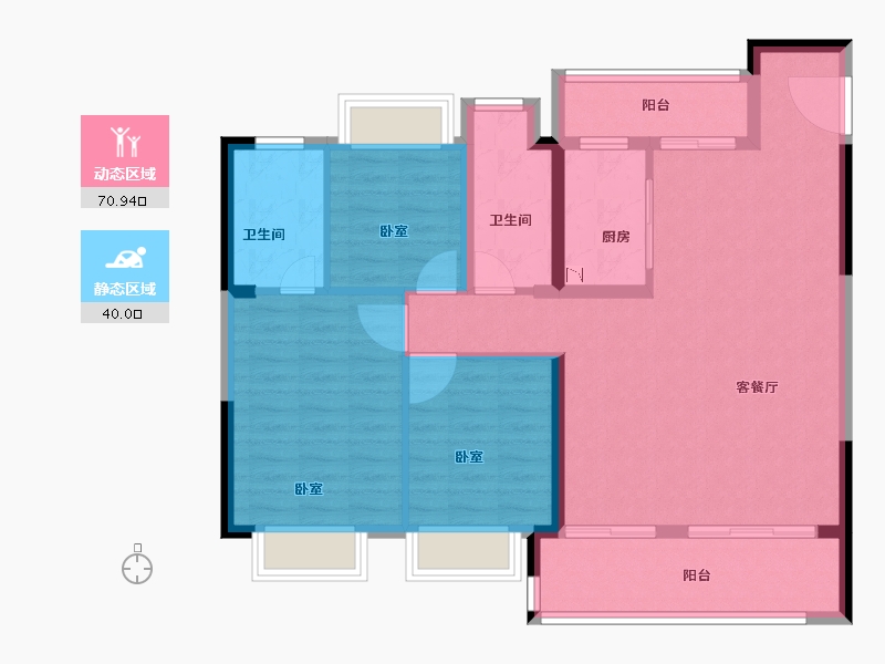 湖北省-荆州市-金科集美书院-100.00-户型库-动静分区