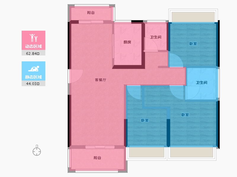 湖北省-武汉市-武汉锦绣香江-95.59-户型库-动静分区