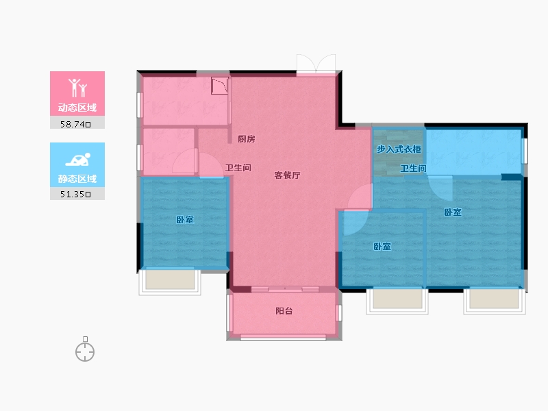 湖北省-武汉市-地铁盛观尚城-99.93-户型库-动静分区