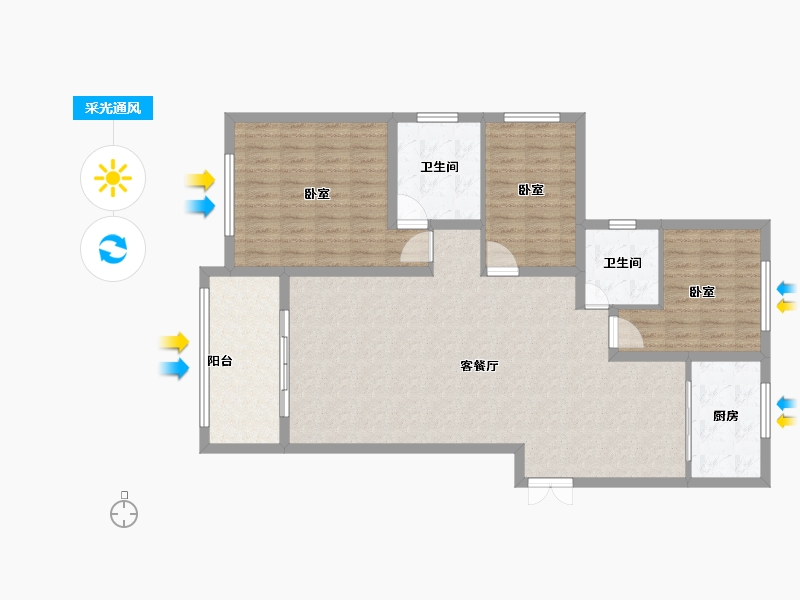 河南省-开封市-悦城壹号院-114.00-户型库-采光通风