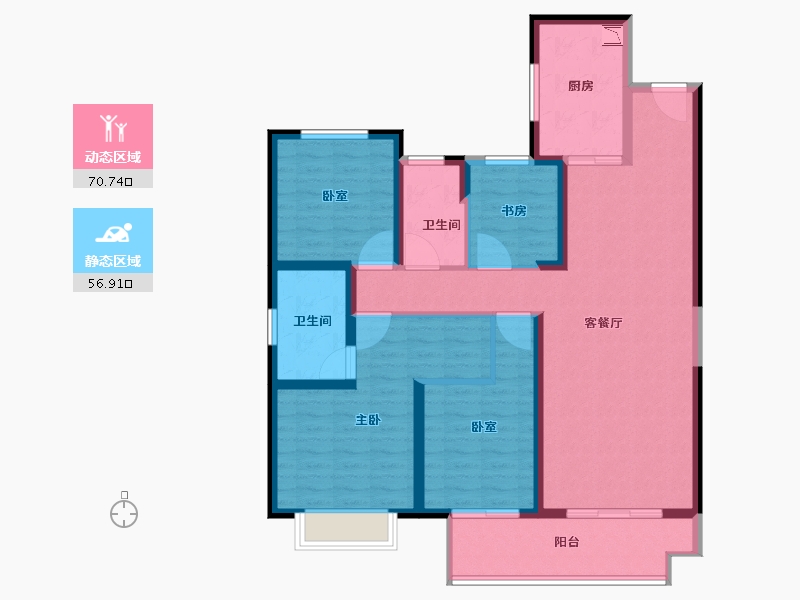 江苏省-宿迁市-新城玺樾府-114.01-户型库-动静分区