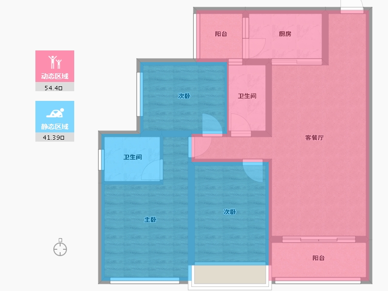 四川省-乐山市-幸福名门-84.81-户型库-动静分区