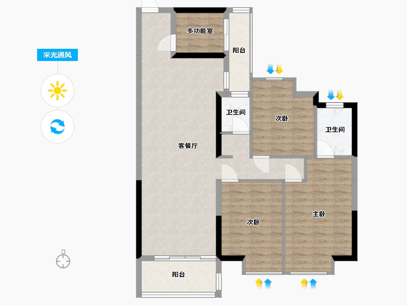 广西壮族自治区-钦州市-港泰城-95.70-户型库-采光通风