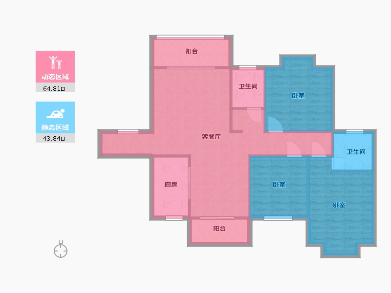 湖南省-常德市-致远·东城御府-98.52-户型库-动静分区