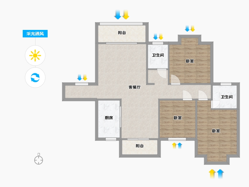 湖南省-常德市-致远·东城御府-98.52-户型库-采光通风