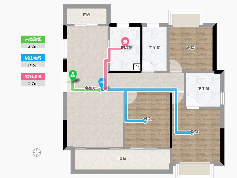 湖南省-株洲市-亿都时光-86.16-户型库-动静线