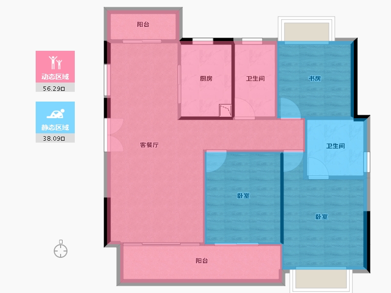 湖南省-株洲市-亿都时光-86.16-户型库-动静分区